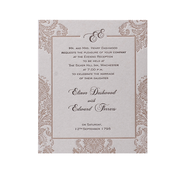 Embossed Damasque Evening Invitation