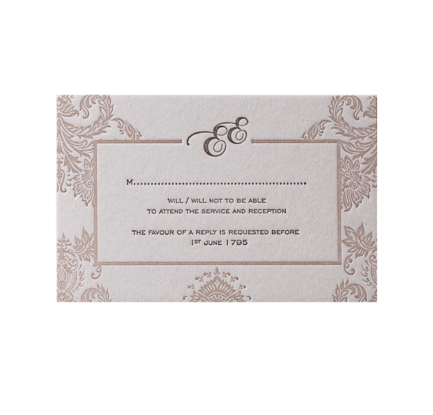 Embossed Damasque Reply, RSVP Card