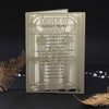 Golden Hollywood Lasercut Art Deco Grande Gatsby Laser Cut Menu apribile / Ordine di servizio