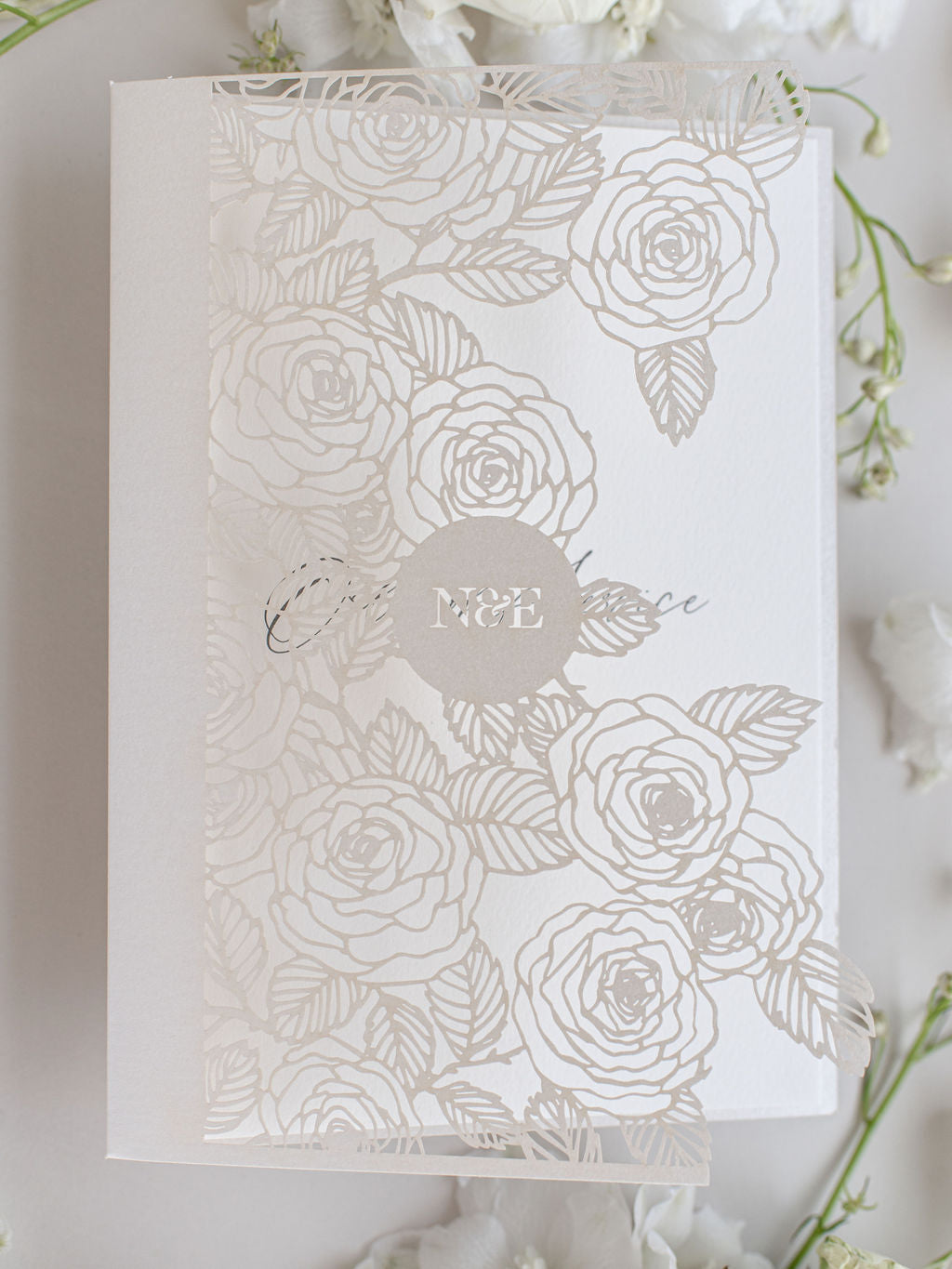 Intricate Laser Cut Rose Detail Order of Service