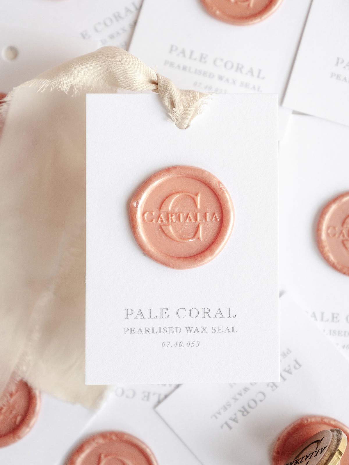 Wax Seal Stamp in Pale Coral Pearlised