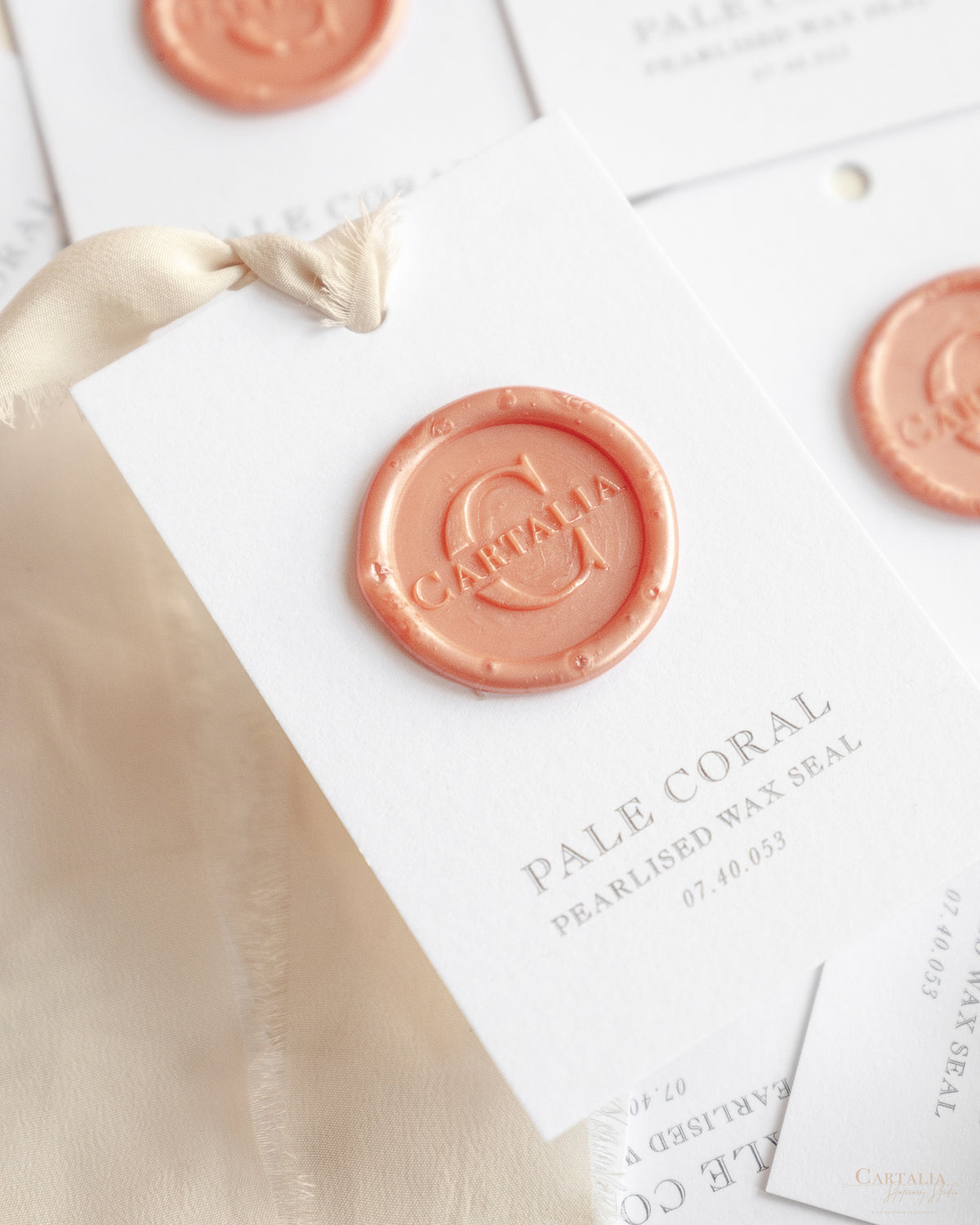 Wax Seal in Pale Coral Pearlised