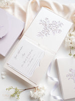 Lilac & Purple Couture Box : 3D Luxuriously Intricate Tier Laser Cutting Wedding Invitation Suite