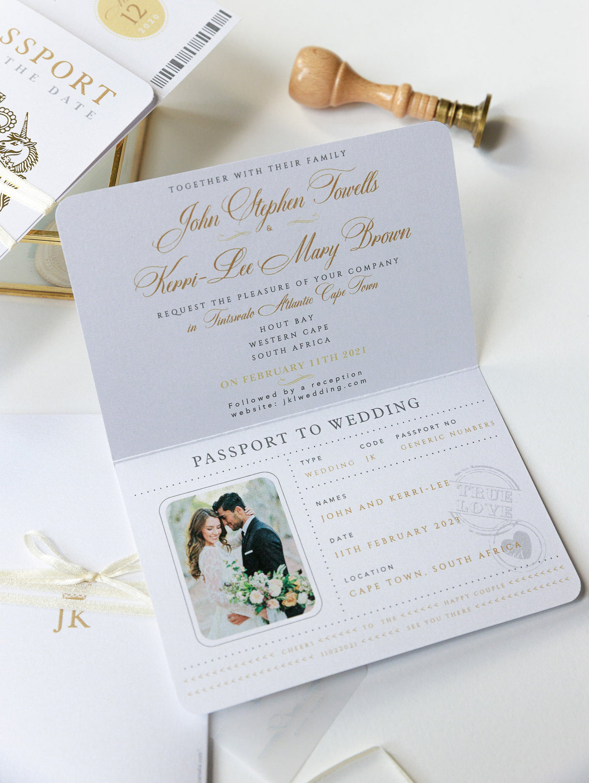Passport Wedding Save the Date Vellum with Gold Foil Boarding Pass, Wedding Abroad, Destination Wedding, Travel Wedding, Plane Ticket