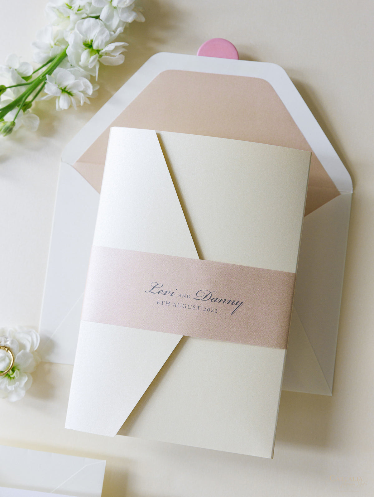 Venue : Hedsor House Wedding Invitations in Pocket | Bespoke Commission L&D