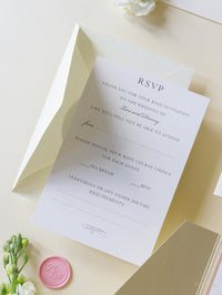 Lieu: invitations de mariage Hedsor House en poche | Commission sur mesure L&D