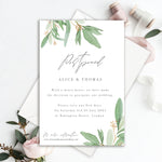 Cambio di data del fogliame - Biglietto di rinvio del matrimonio