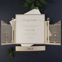 Ornemental Gate Laser Cut Evening Reception Reception avec bande de ventre