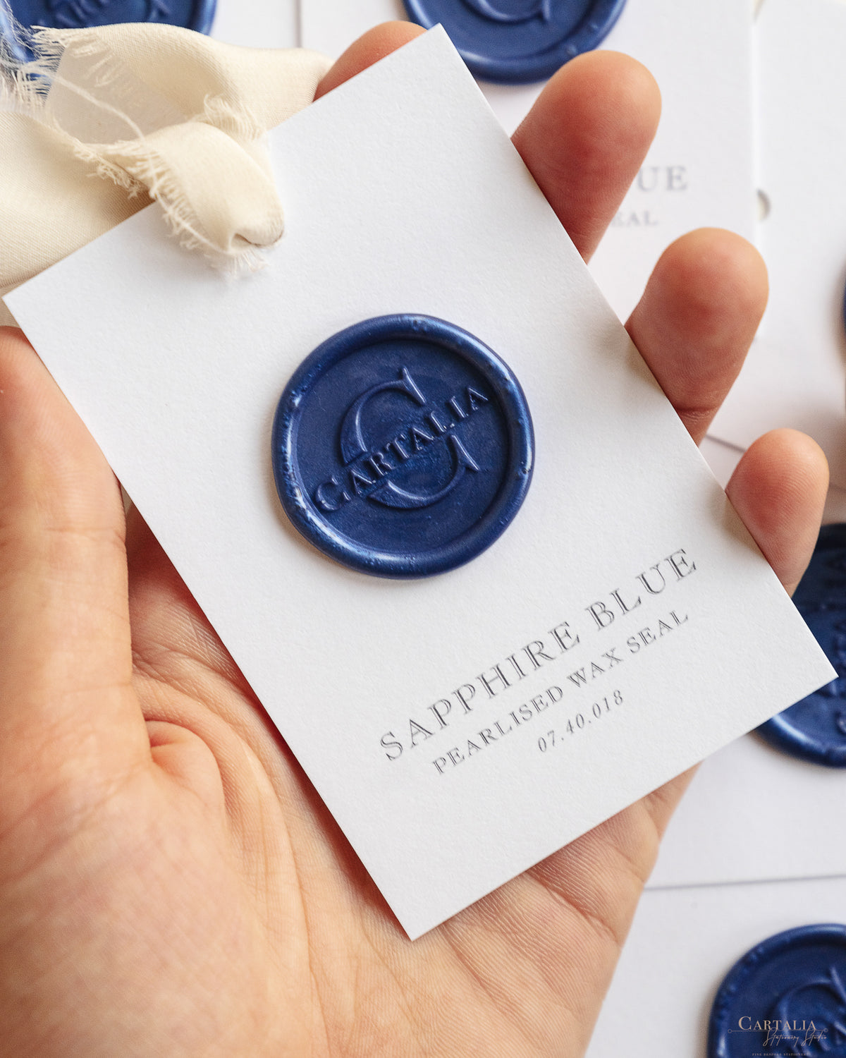 Wax Seal Stamp in Sapphire Blue Pearlised