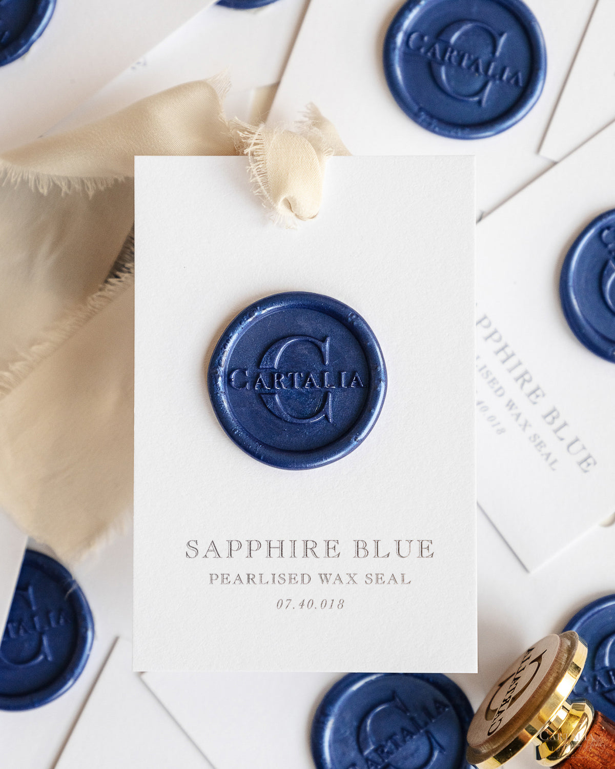 Wax Seal Stamp in Sapphire Blue Pearlised