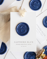 Wax Seal Stamp in Sapphire Blue Pearlised