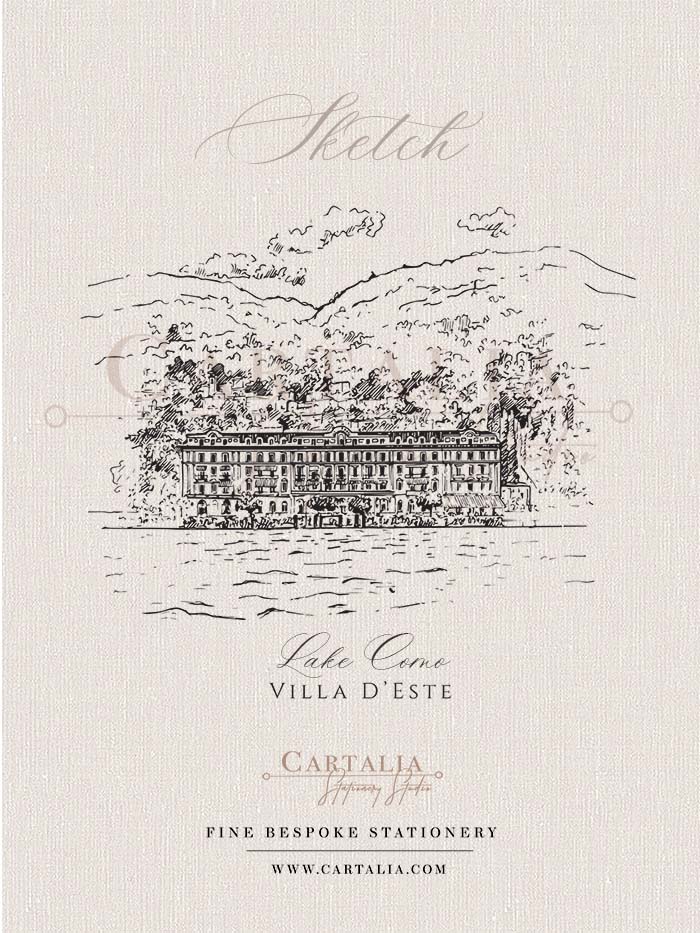 Sketch of Villa d'Este - Lake Como - Italy