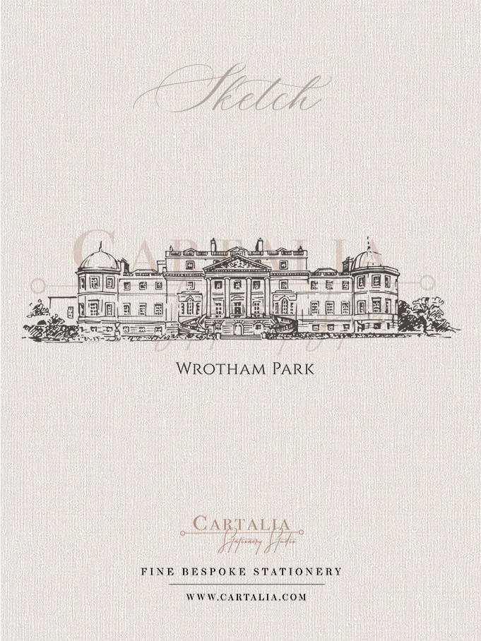 Sketch of Wrotham Park, Hertfordshire, England