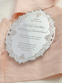 Luxury Boxed Invitation : a Decadent Mirror Gold Plexi Wedding Invitation - Engraved