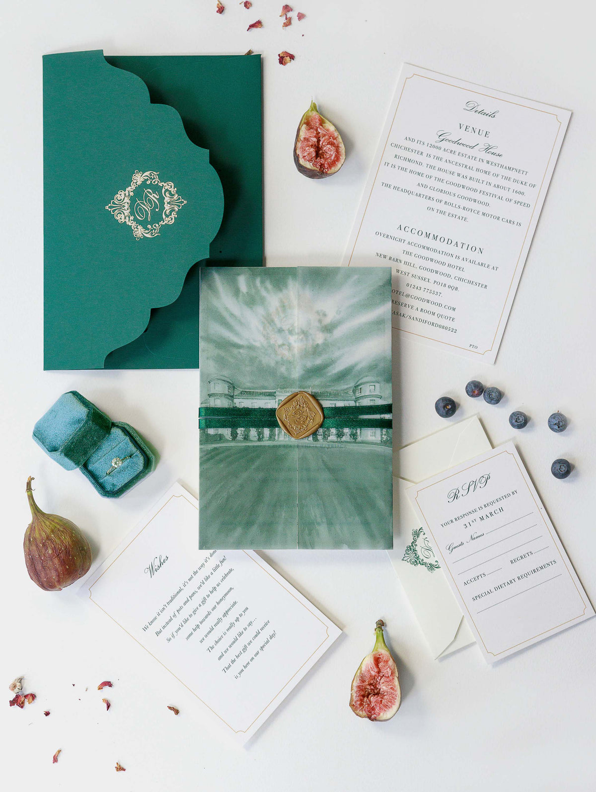 GOODWOOD HOUSE | Your Venue invitation on Vellum with Wax Seal Wedding invitation Suite | SAMPLE