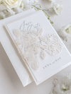 Intricate Laser Cut Rose Save the Date Wedding Card