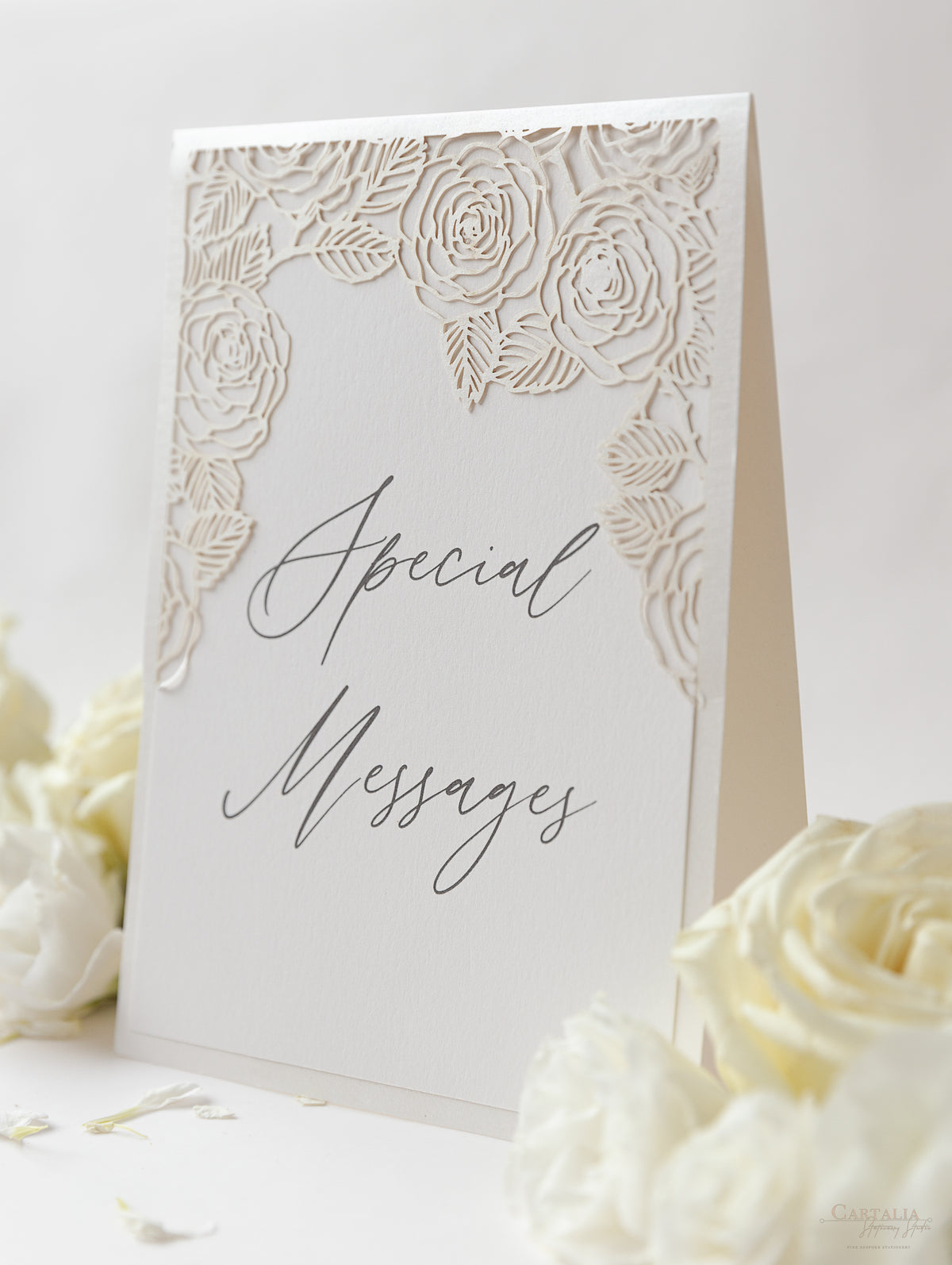 Signale de mariage au laser Cut Roses - Carte de table libre