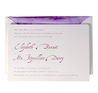 Invitación de boda del día de tipografía púrpura