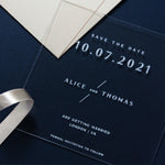 Square Acrylic Geomtric Save the Date  Names Perspex See Through Plexi - Engraved