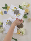 Segna la data al limone siciliano con specchio in plexi esagonale, calamita per matrimonio