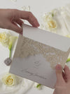 Classic Elegance Laser cut Evening Invitation in Cream and Champagne Metallic Colours