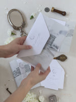 HEDSOR HOUSE | Your Venue invitation on Vellum with Wax Seal Wedding invitation | SAMPLE