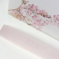 Suite de vélin / parchemin en couches modernes avec arbre de fleur de cerisier et feuille d'or rose