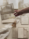 Set di inviti di nozze con taglio laser romantico cancello ornamentale con RSVP e fascia addominale personalizzata