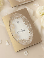 Rose romantiche tagliate al laser Ordine di servizio/Scheda menu