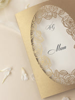 Rose romantiche tagliate al laser Ordine di servizio/Scheda menu