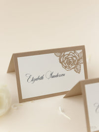 Romantic Roses Laser Cut Wedding Place Card