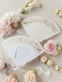 Luxury Wedding Petal Program Fan with Timeline & Order of Day