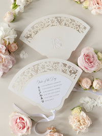 Luxury Wedding Petal Program Fan with Timeline & Order of Day