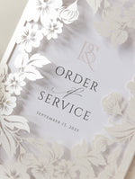 Romantic Laser Cut Floral Detail Order of Service