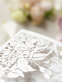 Romantic Intricate Laser Cut Pocket Thank you Card