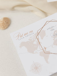 Mariage Save the Date Carte avec Rose Gold Plexi Mirror Mirror Sangage Aimant