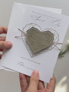 Geometric Heart Acrylic Mirror Magnet Engraved Save the Date Card with Real Foil