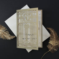 Cancello dorato di Hollywood Lasercut, ricevimento del grande Gatsby / invito serale