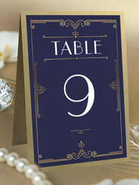 Numéro de table pour Golden Art Deco Great Gatsby Laser Cut