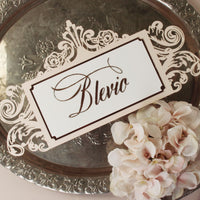 Luxury Elegant Rose Gold Foil complexe Nom de table ornementale Numéro laser Cut laser