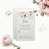 Vellum Suite Evening Reception Invitation & RSVP in Blush Boho Floral Design Rose Gold Foil Mirror Plexi