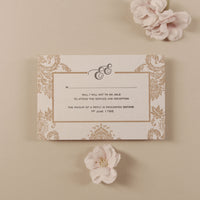 Luxury 800 GSM Invitation de mariage damasque en relief en relief