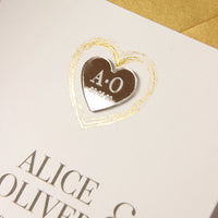 Plexi Heart Foil Mirror Day Invitation Pocket / Folder in Vellum Sleeve and RSVP card