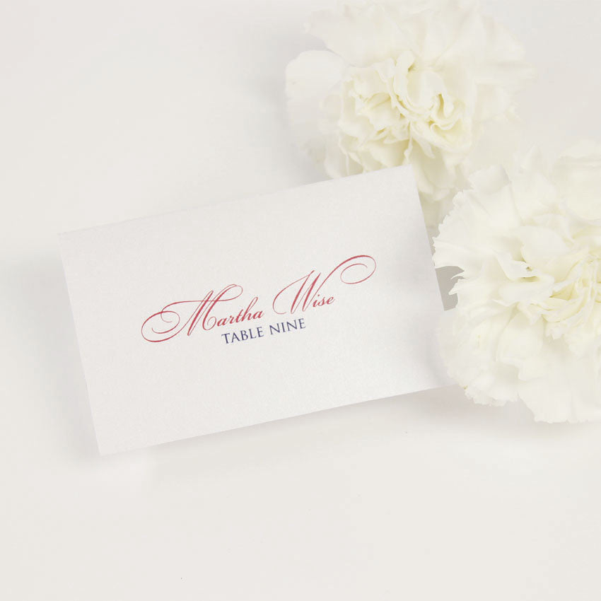 Carte de place de script glam