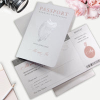 IRISH Passport Wedding Invitation with Lucky Shamrock + Rsvp/Boarding Pass