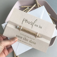 Save the Date - Pencil us in ✏  Wedding Card in Real Foil your names Engraved