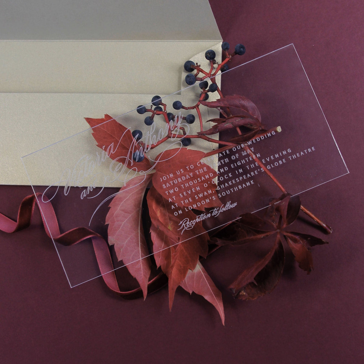 Perspex Acrylic See Through Plexi Invitation - Engraved