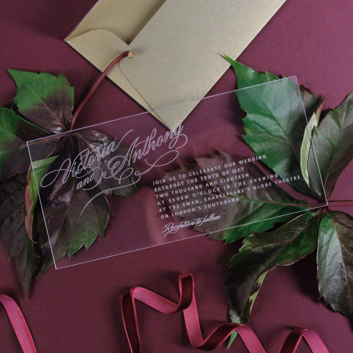 Perspex Acrylic See Through Plexi Invitation - Engraved