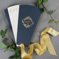 Fan de programme de pétales de mariage, ordre unique de la journée, ordre du service, monogramme de feuille de luxe unique