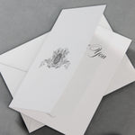 Luxury White Monogram Thank You card with Envelope